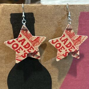 Trader Joe’s gift card earrings red logo